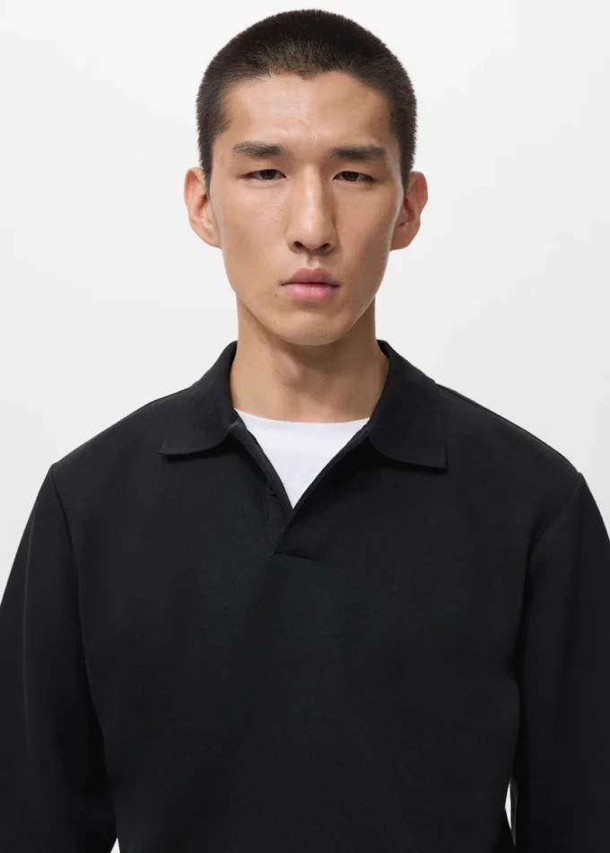 Polo mikina s pravidelným střihem Polo mikina s pravidelným střihem