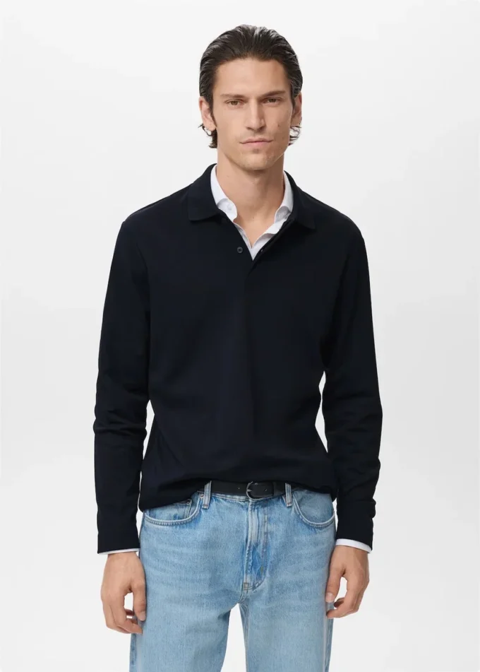 Polo svetr s pravidelným střihem Polo svetr s pravidelným střihem