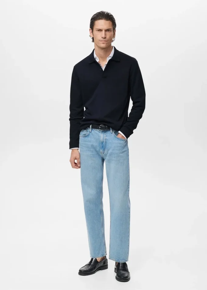 Polo svetr s pravidelným střihem Polo svetr s pravidelným střihem