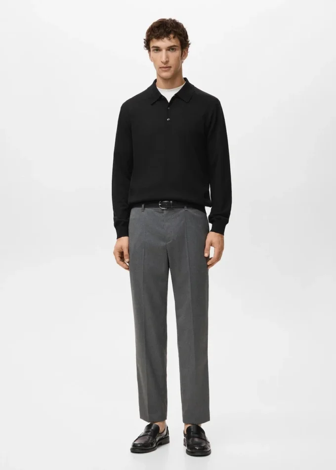 Polo svetr ze 100% merino vlny Polo svetr ze 100% merino vlny