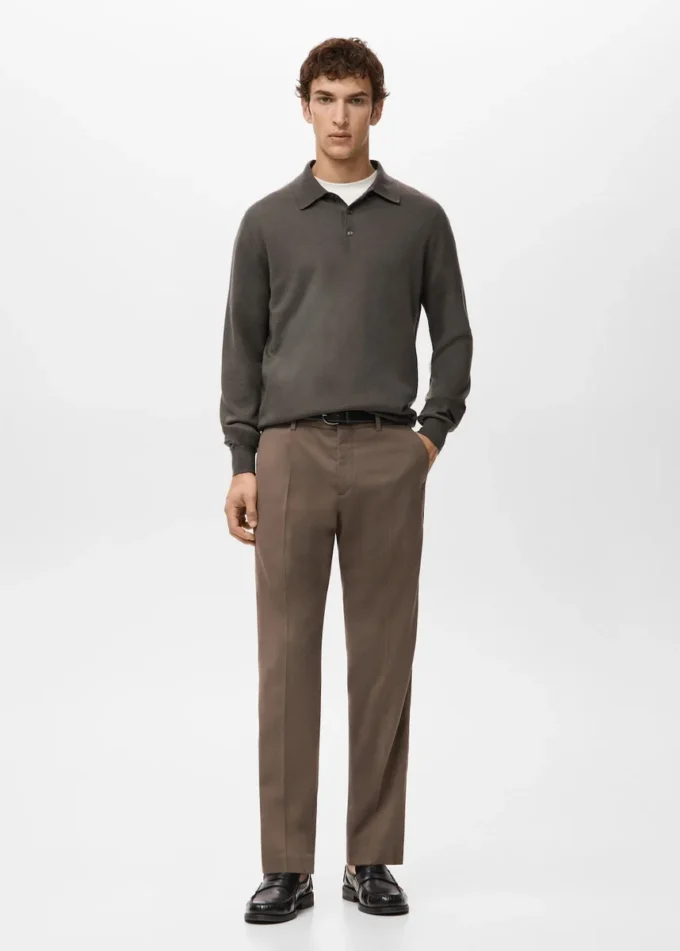 Polo svetr ze 100% merino vlny Polo svetr ze 100% merino vlny