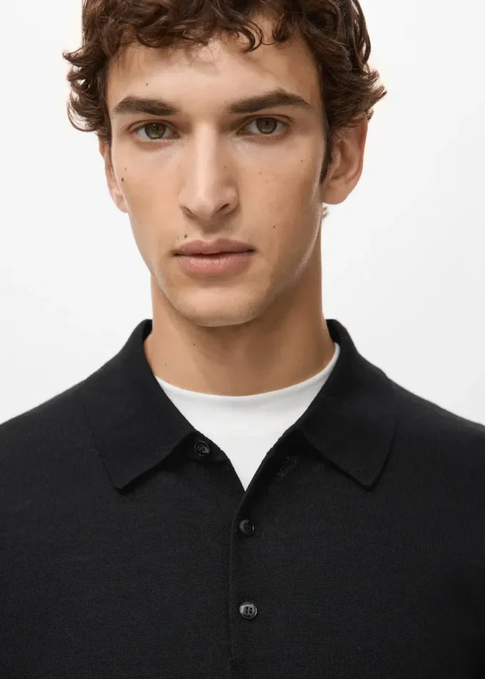 Polo svetr ze 100% merino vlny Polo svetr ze 100% merino vlny