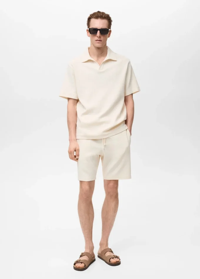 Polo tričko s pravidelným střihem a texturou Polo tričko s pravidelným střihem a texturou