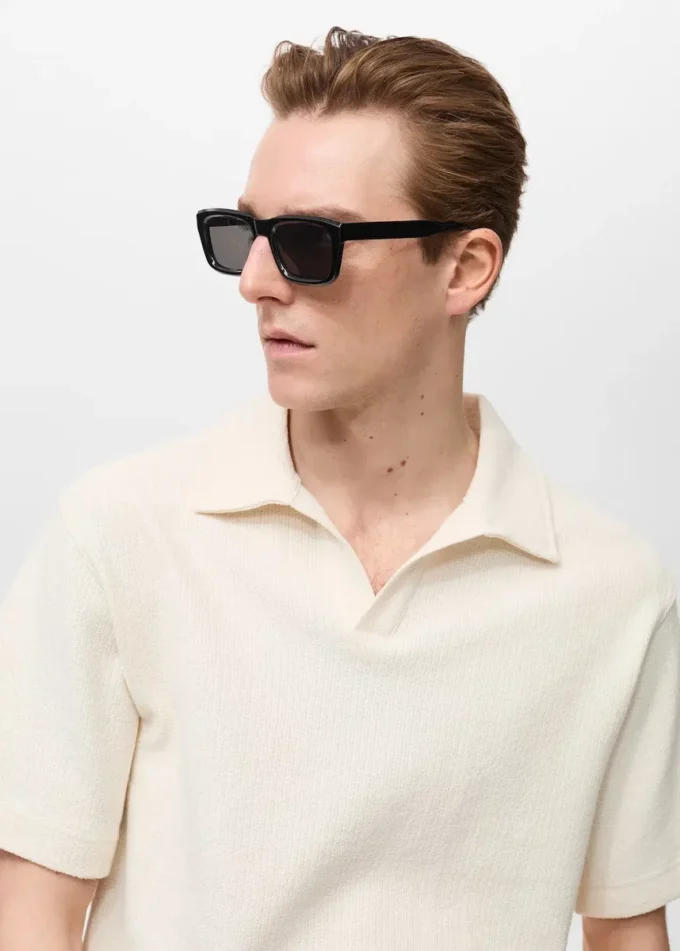 Polo tričko s pravidelným střihem a texturou Polo tričko s pravidelným střihem a texturou