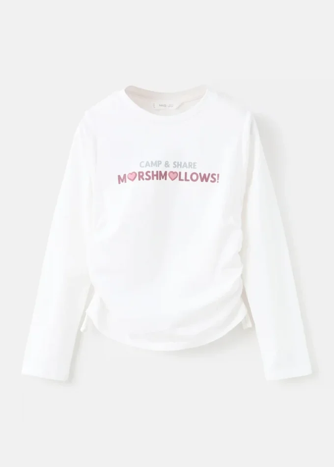 Potiskované tričko se shrnutým pasem Potiskované tričko se shrnutým pasem