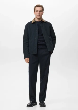 Prošívaná bunda s manžetovým límcem