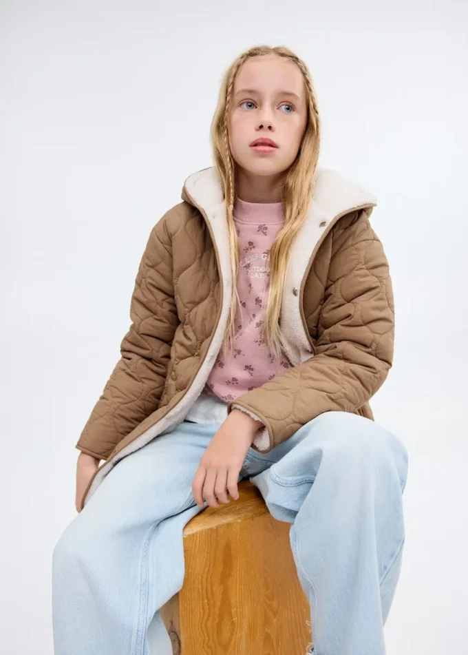 Prošívaný dlouhý kabát Prošívaný dlouhý kabát