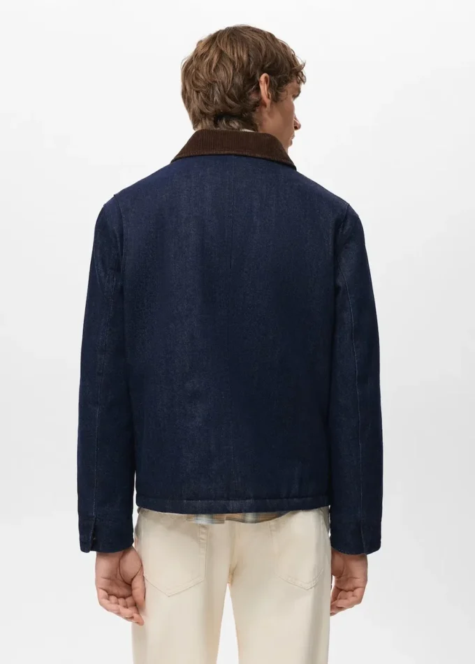 Prošívaná džínová bunda s manžetovým límcem Prošívaná džínová bunda s manžetovým límcem