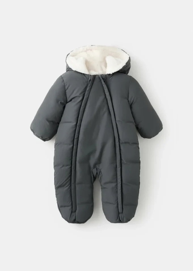 Prošívaná mikina s kapucí s kožešinou Prošívaná mikina s kapucí s kožešinou