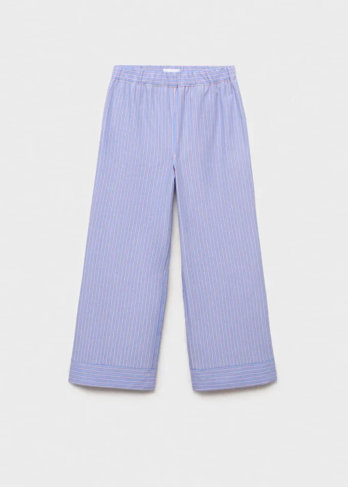 Pruhované bavlněné kalhoty