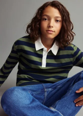 Pruhované bavlněné polo tričko