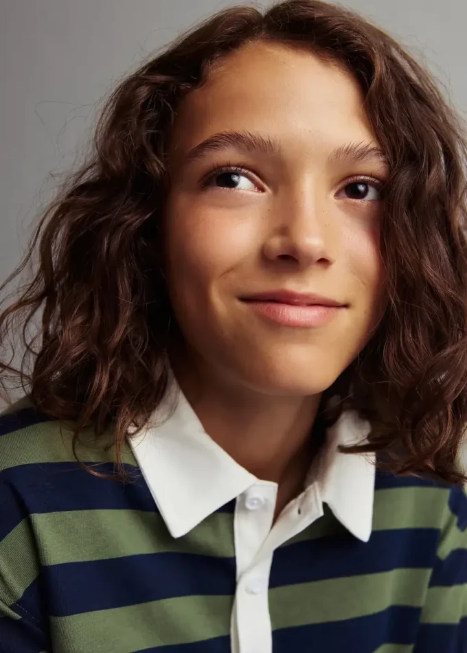 Pruhované bavlněné polo tričko Pruhované bavlněné polo tričko