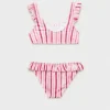 Pruhované bikiny s volánky Pruhované bikiny s volánky