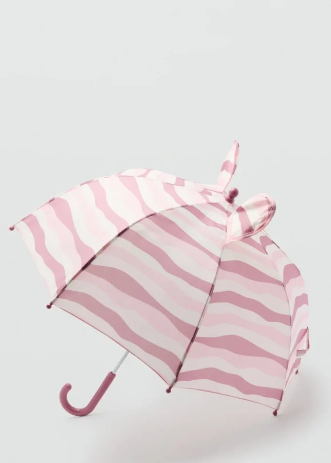 Pruhovaný deštník s ušima
