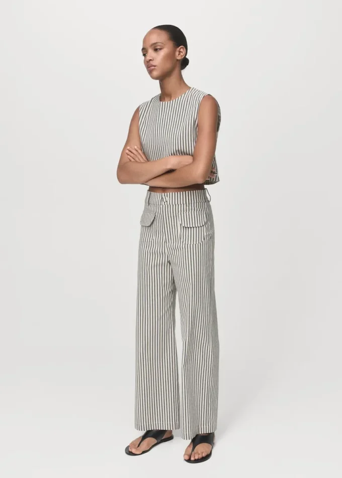 Pruhované kalhoty s kapsami Pruhované kalhoty s kapsami