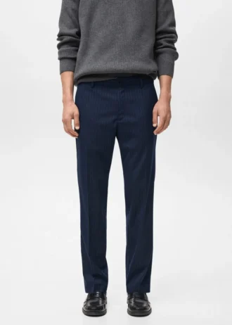 Pruhované kalhoty slim fit