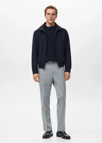 Pruhované kalhoty slim fit