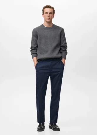 Pruhované kalhoty slim fit