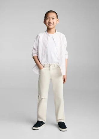 Pruhovaná košile s mao límcem