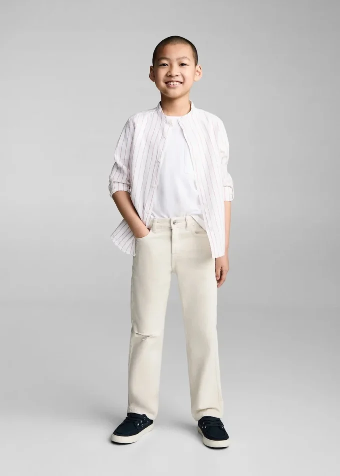 Pruhovaná košile s mao límcem