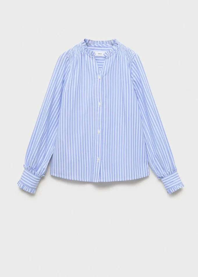 Pruhovaná košile s plisovanými detaily