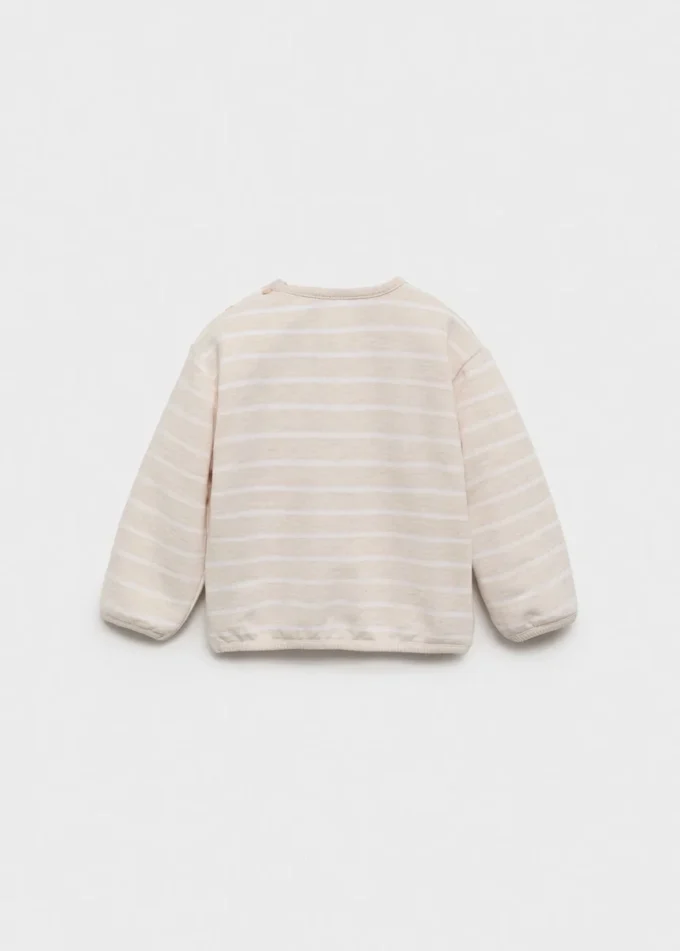 Pruhovaná mikina s detailem knoflíků Pruhovaná mikina s detailem knoflíků