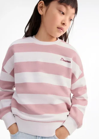 Pruhovaná mikina s vyšívaným detailem