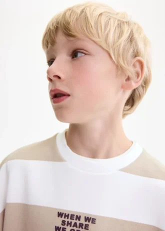 Pruhovaná mikina ze směsi bavlny Pruhovaná mikina ze směsi bavlny