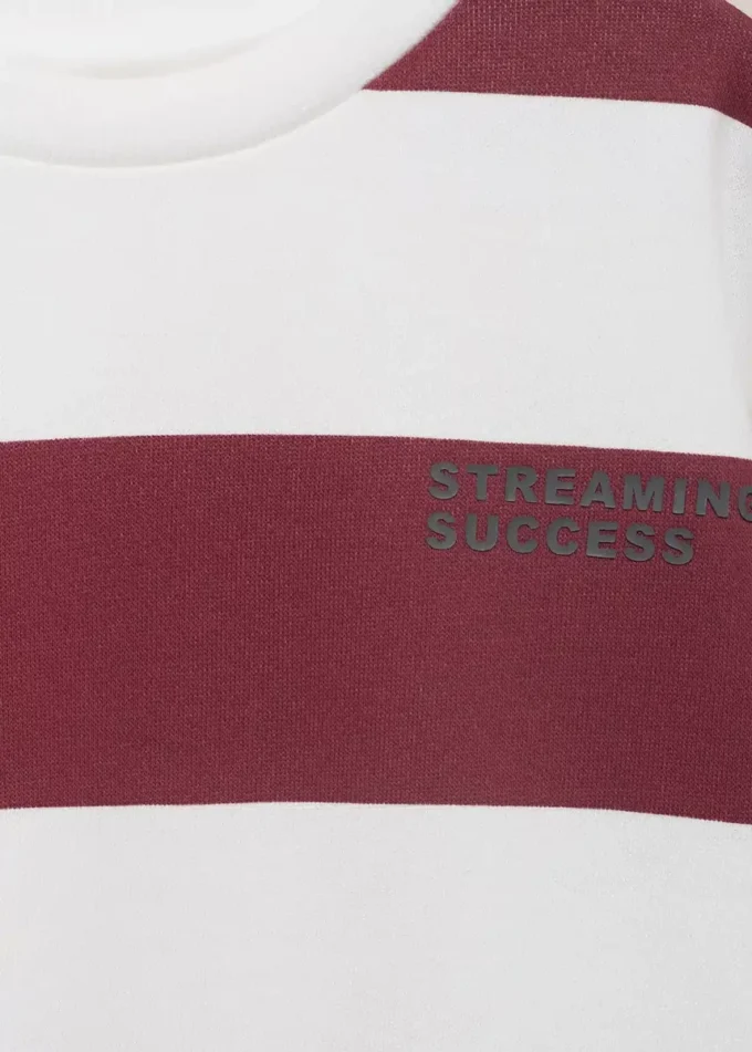 Pruhovaná mikina ze směsi bavlny Pruhovaná mikina ze směsi bavlny