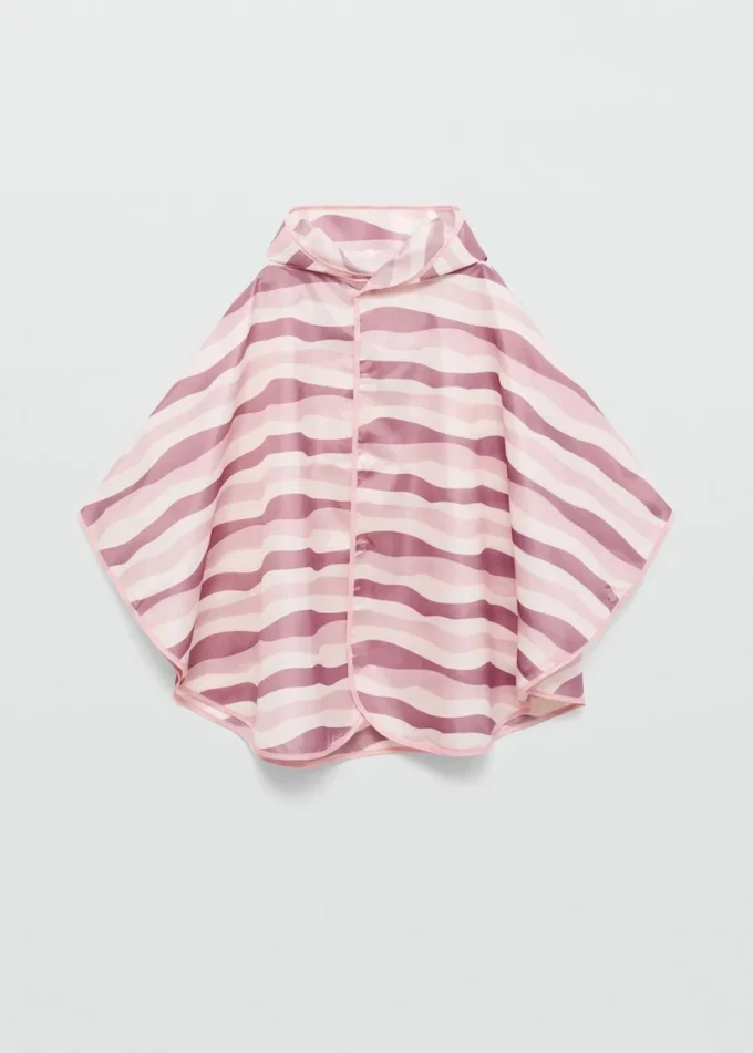 Pruhovaný plášť do deště s ušima Pruhovaný plášť do deště s ušima