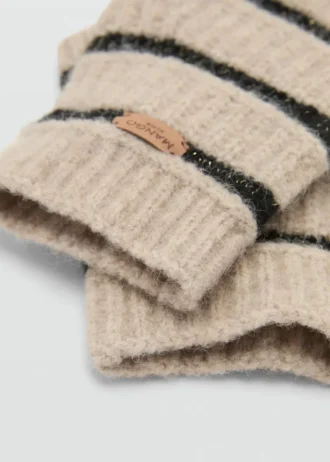 Pruhované pletené rukavice