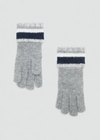 Pruhované pletené rukavice