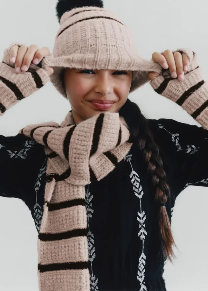 Pruhovaná pletená čepice Pruhovaná pletená čepice