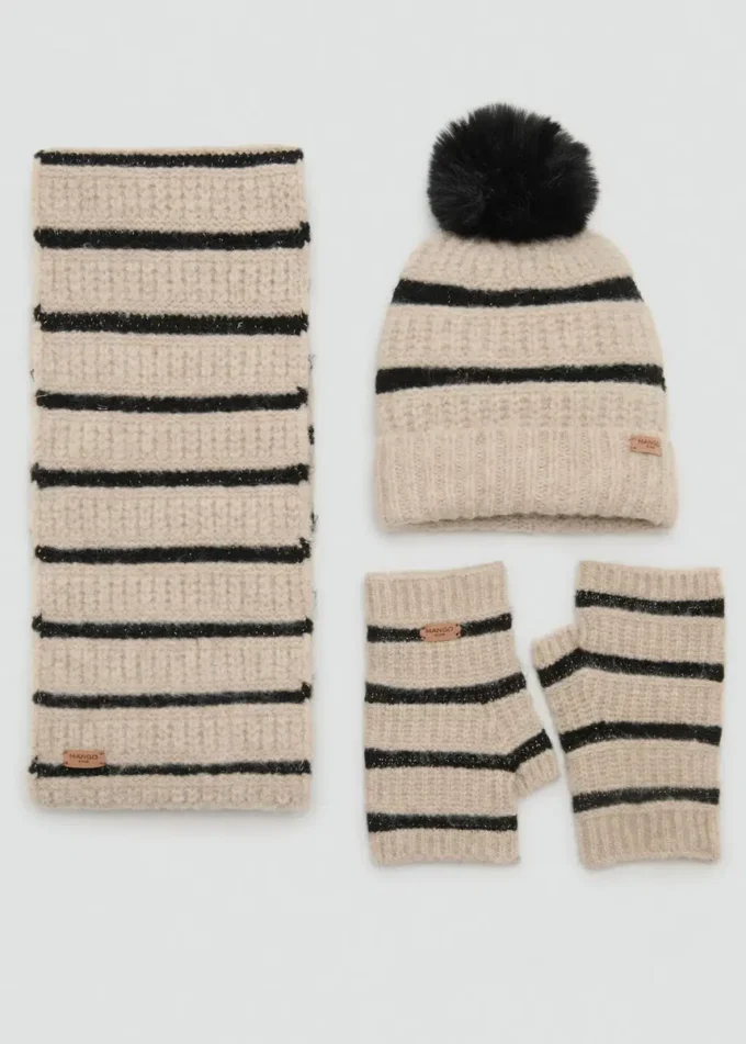 Pruhovaný pletený šátek Pruhovaný pletený šátek