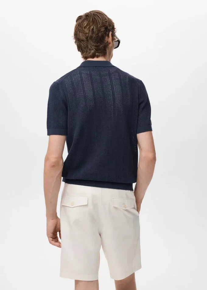 Pruhované pletené tričko s krajkovým vzorem Pruhované pletené tričko s krajkovým vzorem