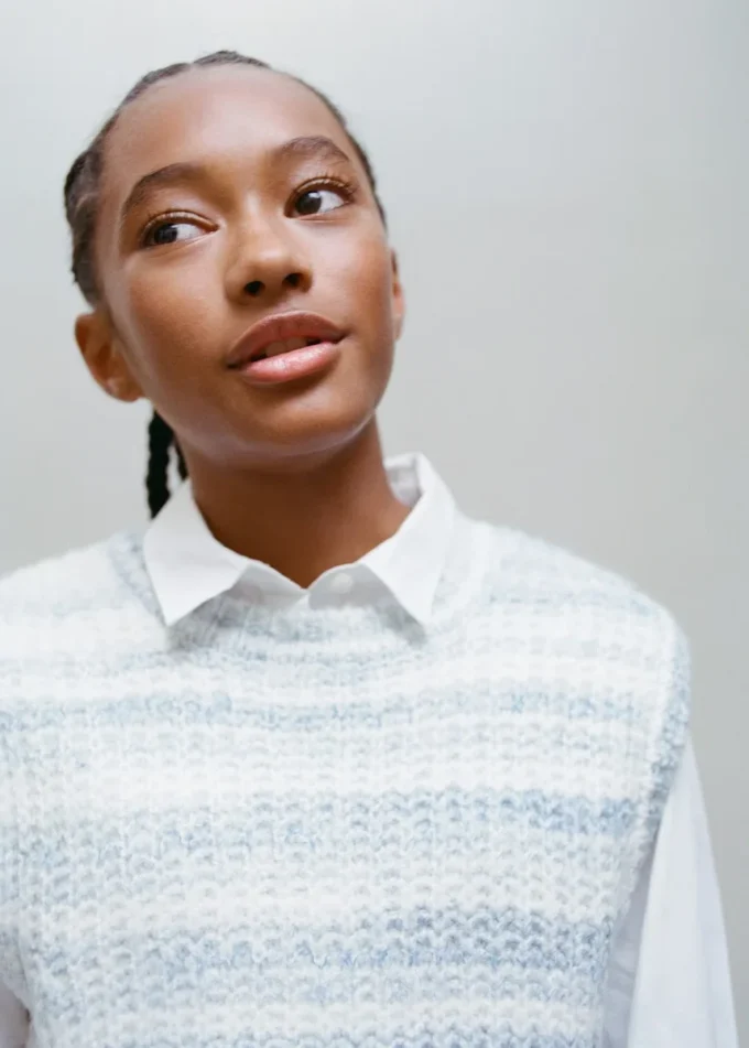 Pruhovaná pletená vesta Pruhovaná pletená vesta