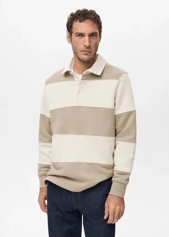 Pruhovaná polo mikina Pruhovaná polo mikina