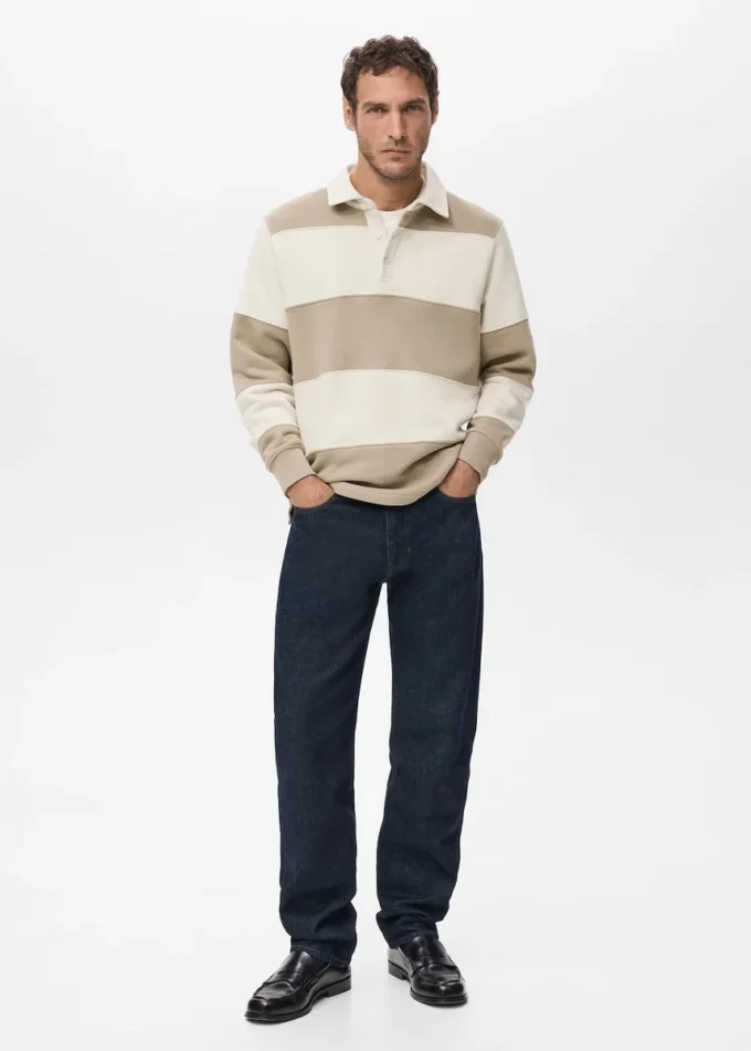 Pruhovaná polo mikina Pruhovaná polo mikina