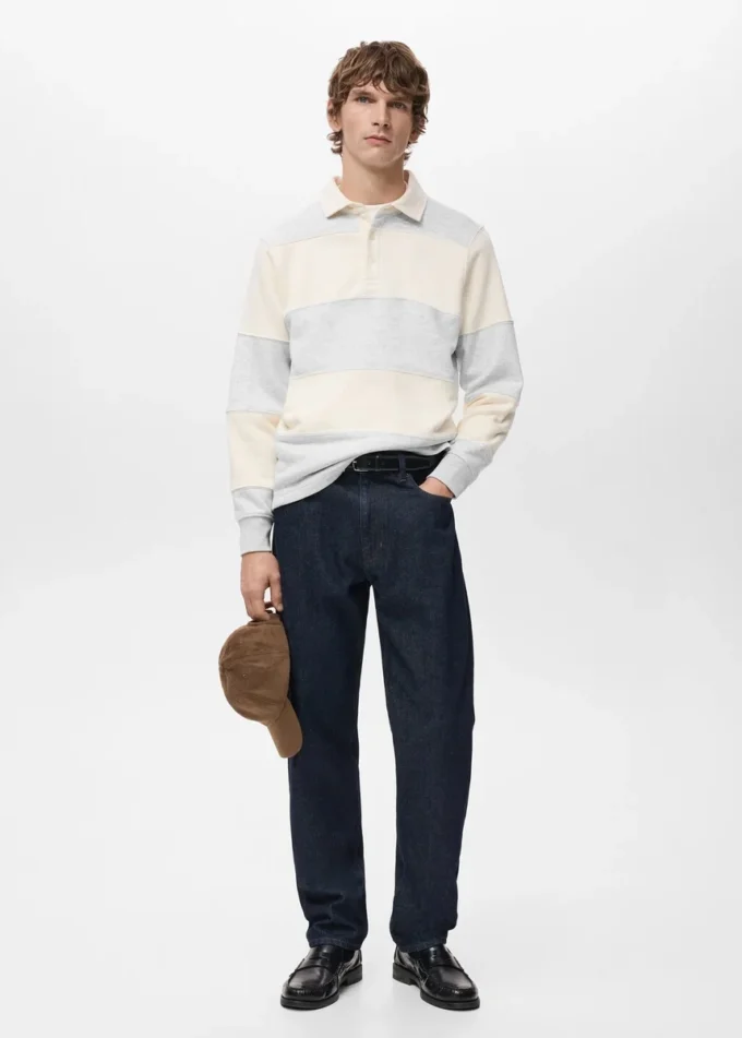 Pruhovaná polo mikina Pruhovaná polo mikina