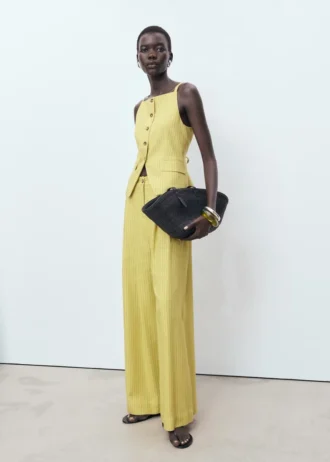 Pruhované rovné kalhoty