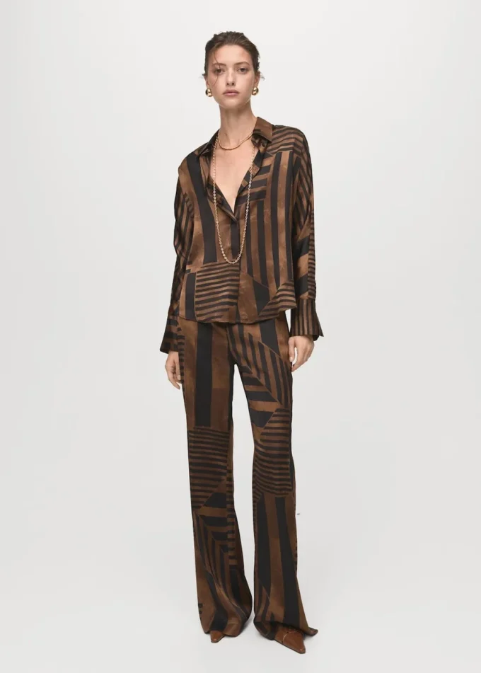 Pruhovaná saténová halenka Pruhovaná saténová halenka