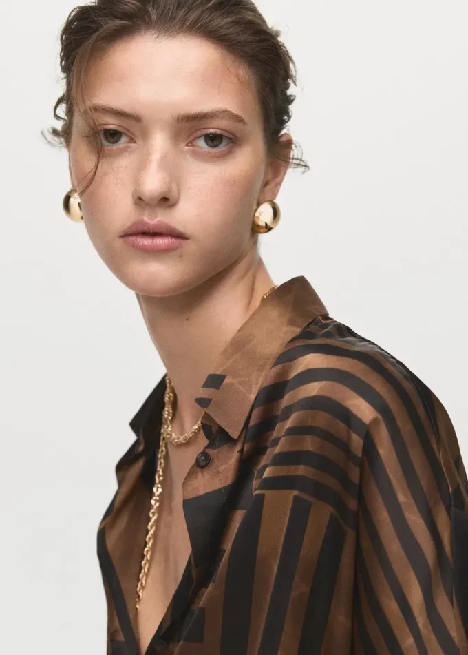 Pruhovaná saténová halenka Pruhovaná saténová halenka