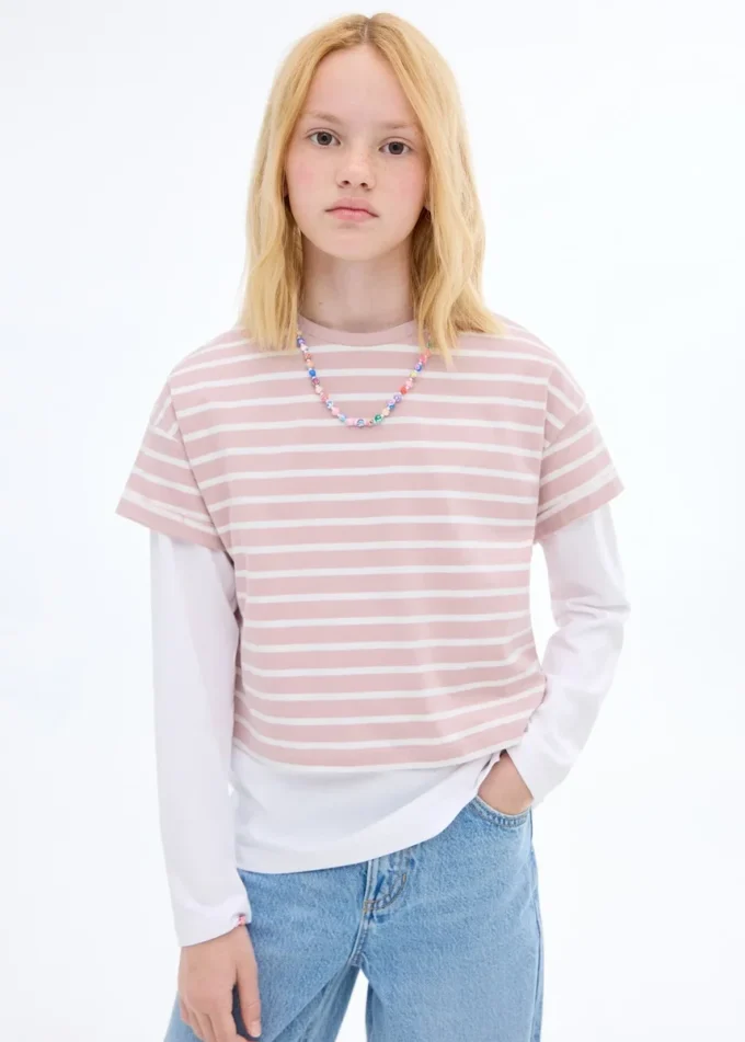 Pruhované tričko s krátkými rukávy Pruhované tričko s krátkými rukávy