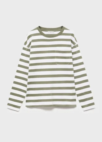 Pruhované tričko s náprsní kapsou