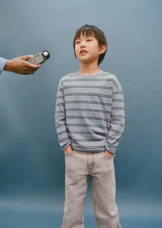 Pruhované tričko s náprsní kapsou