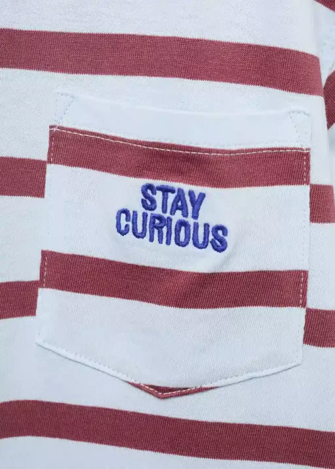 Pruhované tričko s vyšívanými detaily