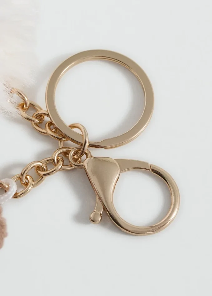 Přívěsek na klíče s medvídkem a bambulí