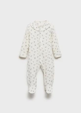 Pyžamo s květinovým potiskem a dětským výstřihem