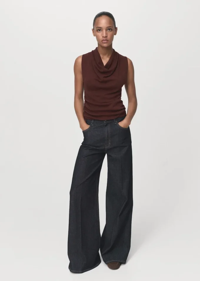 Rýhovaný pletený top Rýhovaný pletený top