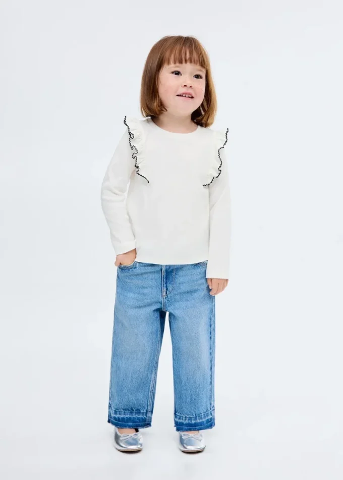 Rýhované tričko s volánky Rýhované tričko s volánky